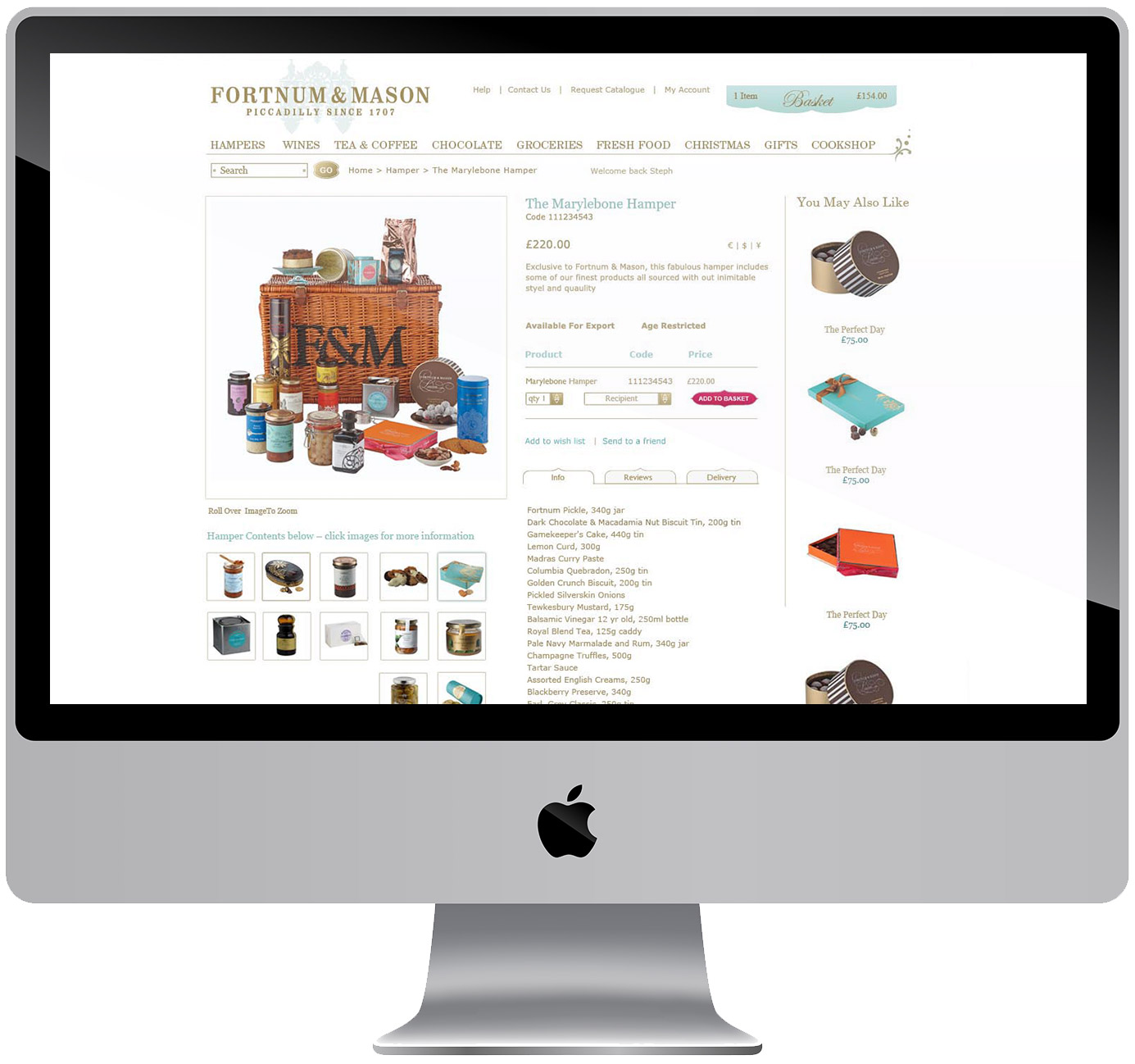 e-commerce web design Fortnum and Mason