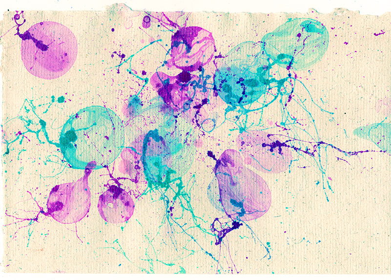Coloured-ink-bubble-painting