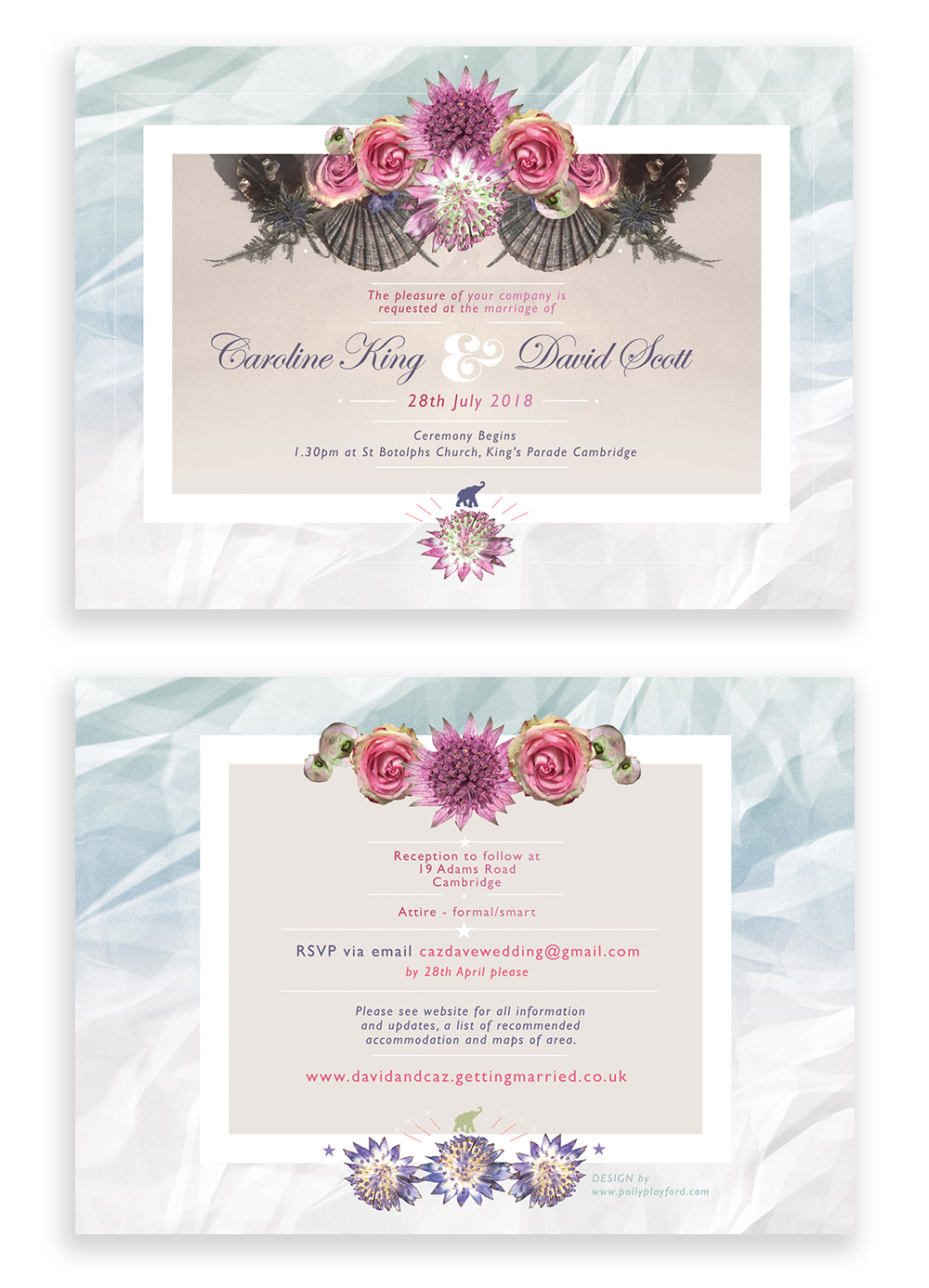 wedding invite design freelance graphic designer Kingston