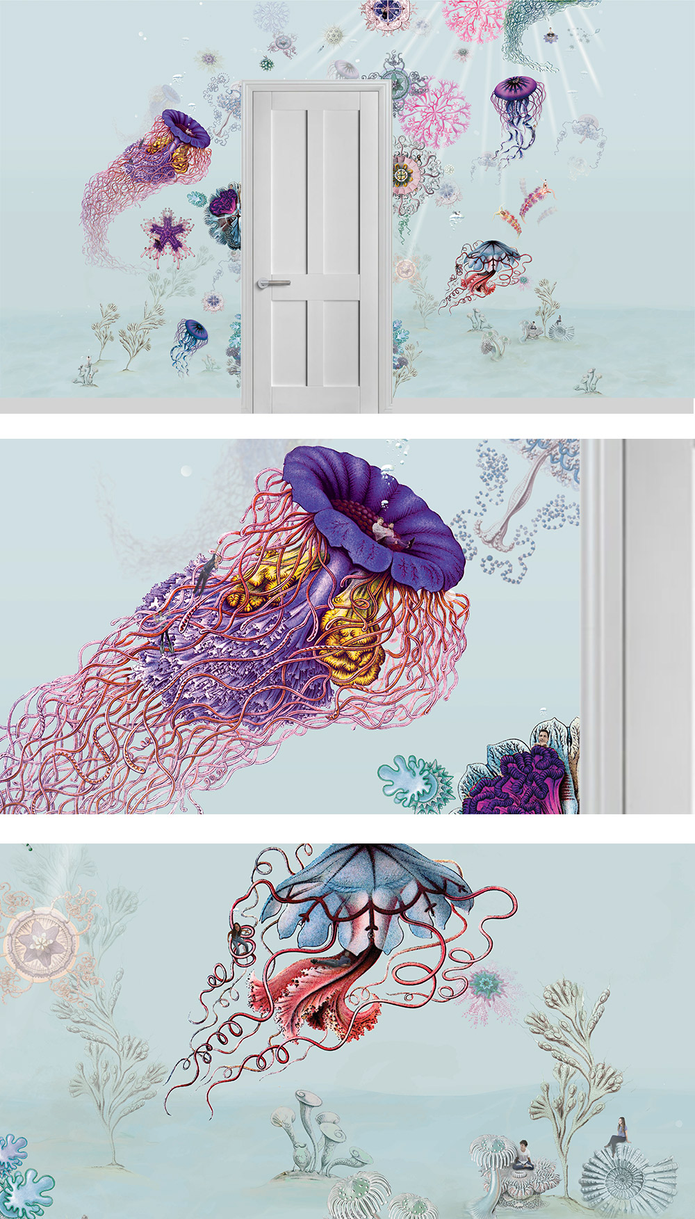 Jellyfish Mural Wallpaper - Dining Room