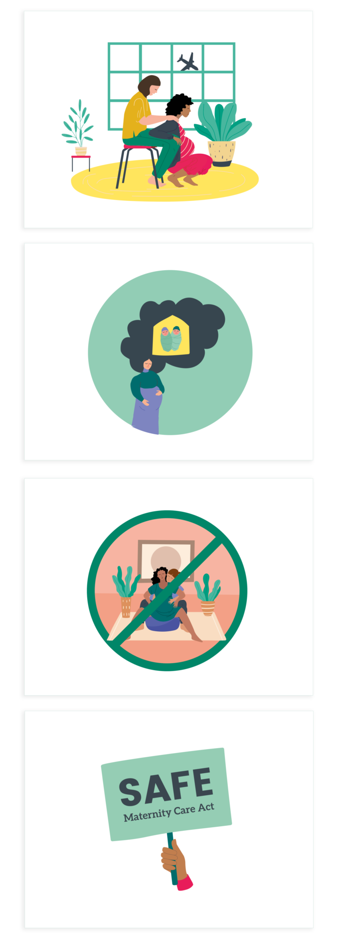  illustration for human rights charity on childbirth