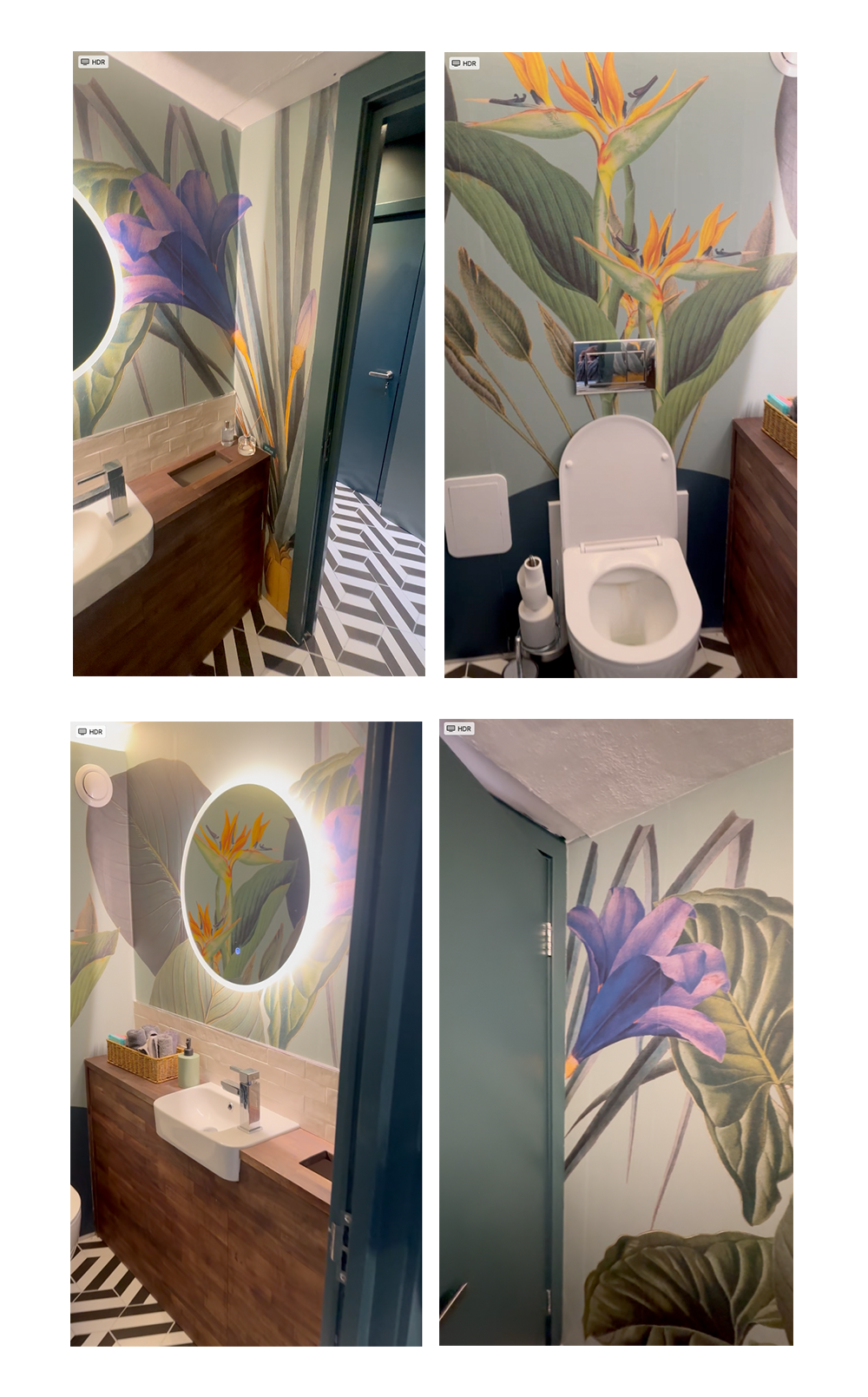 Bespoke Botanical Wallpaper Mural Design for Sound Disposition Recording Studio My creative skills were called upon for the interior design of this Soho recording studio for Sound Dispostion. I created the mood boards, chose colours, vetted the furniture purchasing and designing shelving and the bar (phase 2). I also designed a bespoke wallpaper mural design. This was printed and installed in the toilet in time for the launch party. Have a look at my Instagram video of what they've done so far.