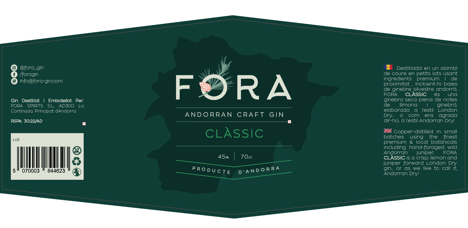 Packaging and branding design Andorran Gin -