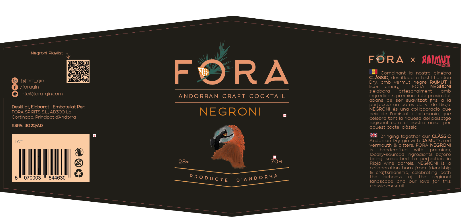 Packaging and branding design Andorran Gin -