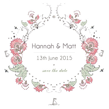 Wedding invite and save the date illustration