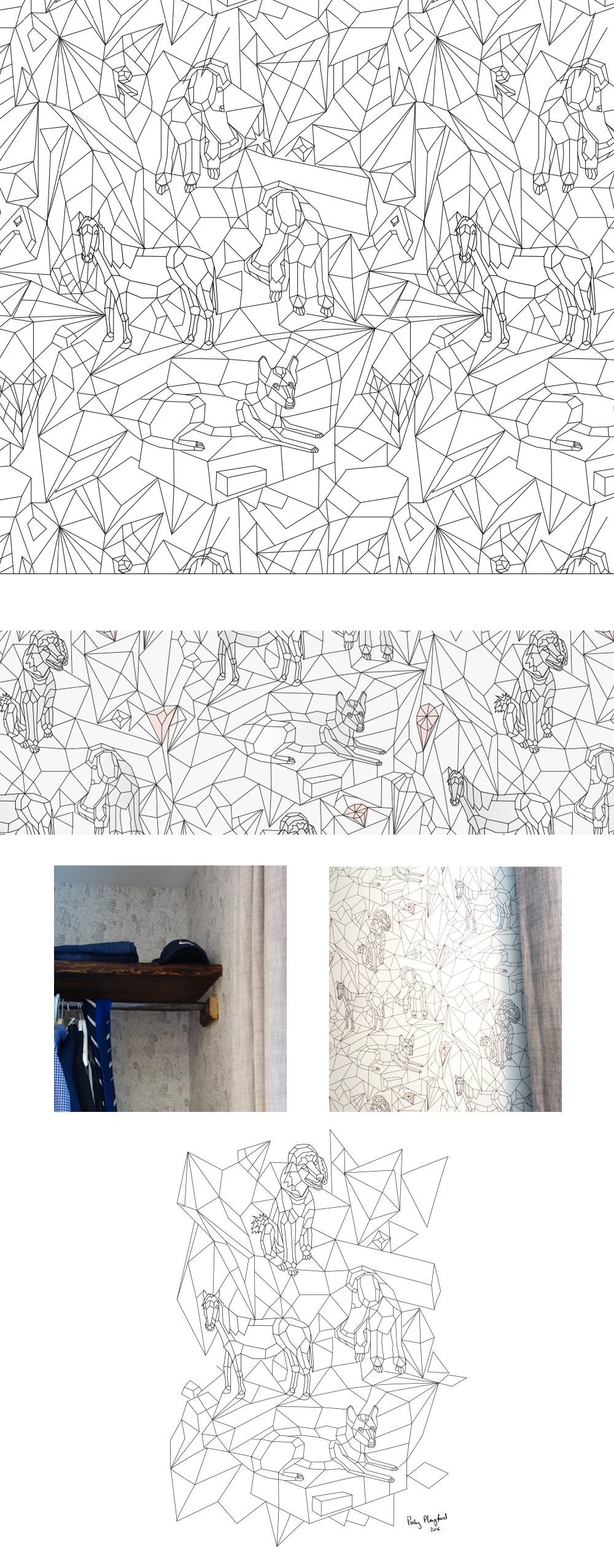 designers_london_personalised bespoke wallpaper_illustration_pet.