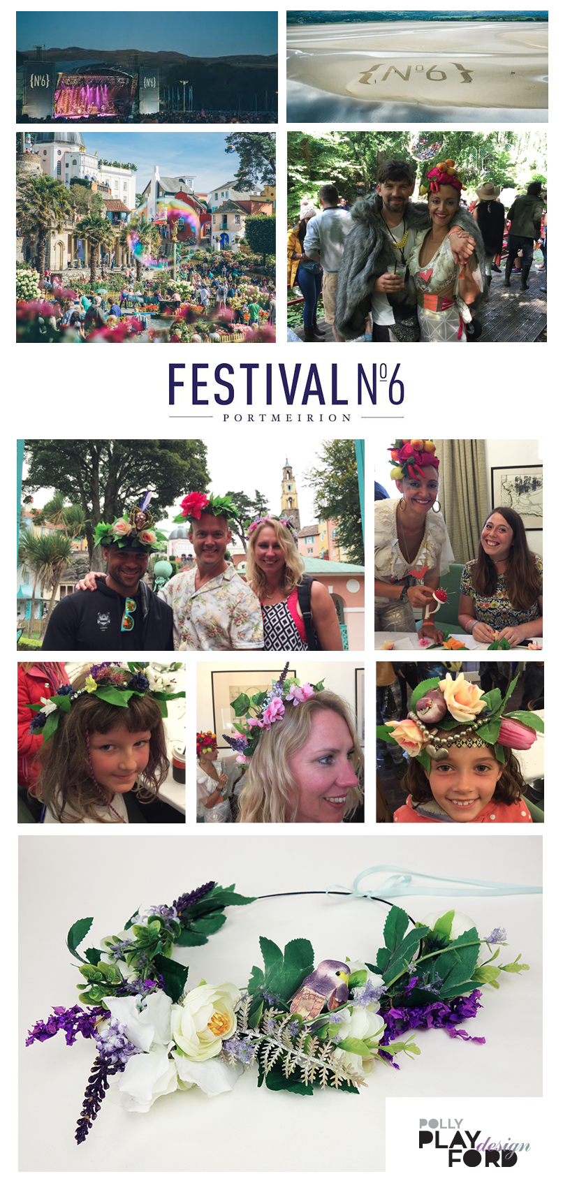 freelance artist and designer at festival number 6 running a headdress workshop