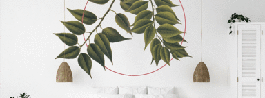 Mural Wallpaper Botanical - Bedroom