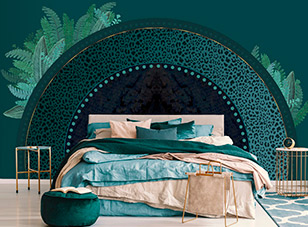 Leopard Print Circle Bedroom Mural