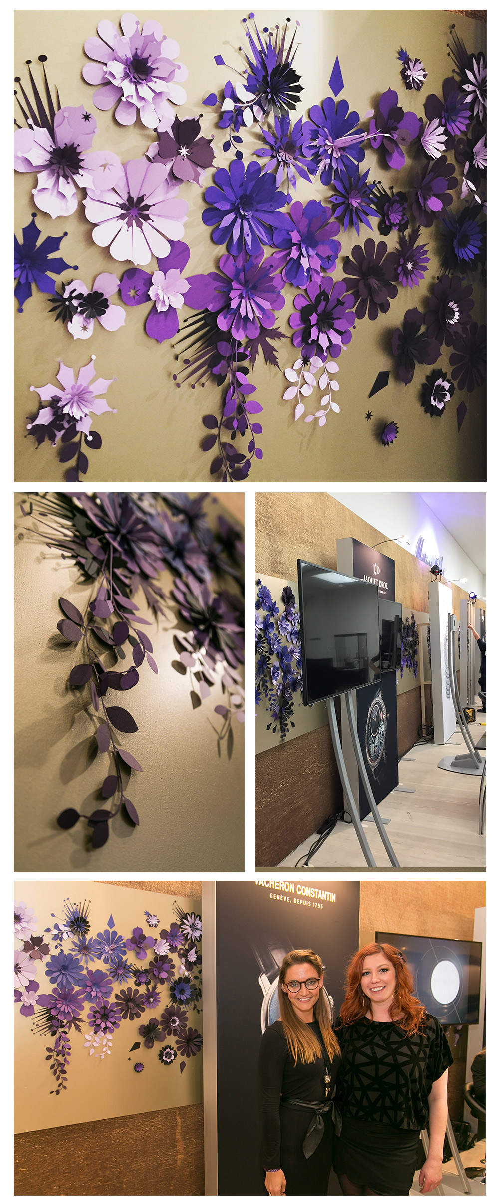Paper flowers for watch event